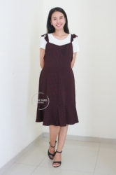 MAMA HAMIL Dress Baju Hamil Menyusui Lengan Potong Polkadot Mings Overall   HO 80 5  large